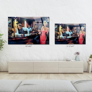 Java Dreams Canvastavla, Marilyn Monroe, Elvis, James Dean, Humphrey Bogart, Glastryck, Retro Hollywood-barposter, Dekoration med ikoner från 1950-talet bild 6