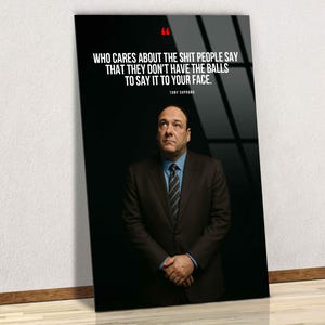 Motiverande citat om maffiaboss, väggkonst på canvas/glas, affischkonst, maskulin gangstertryck, retro kontorsdekor, väggbonad med porträtt