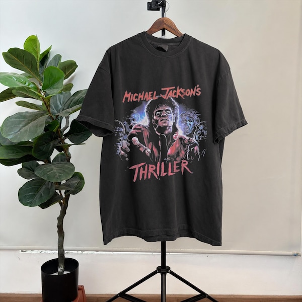 Vintage Michael Jackson Thriller Shirt, 80s Pop Culture Graphic Tee, King of Pop Zombie T-Shirt