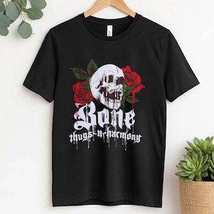 Vintage Bone Thugs N Harmony Shirt, Melting Skull Roses 90s Rap Graphic Tee, Music Fan Gift