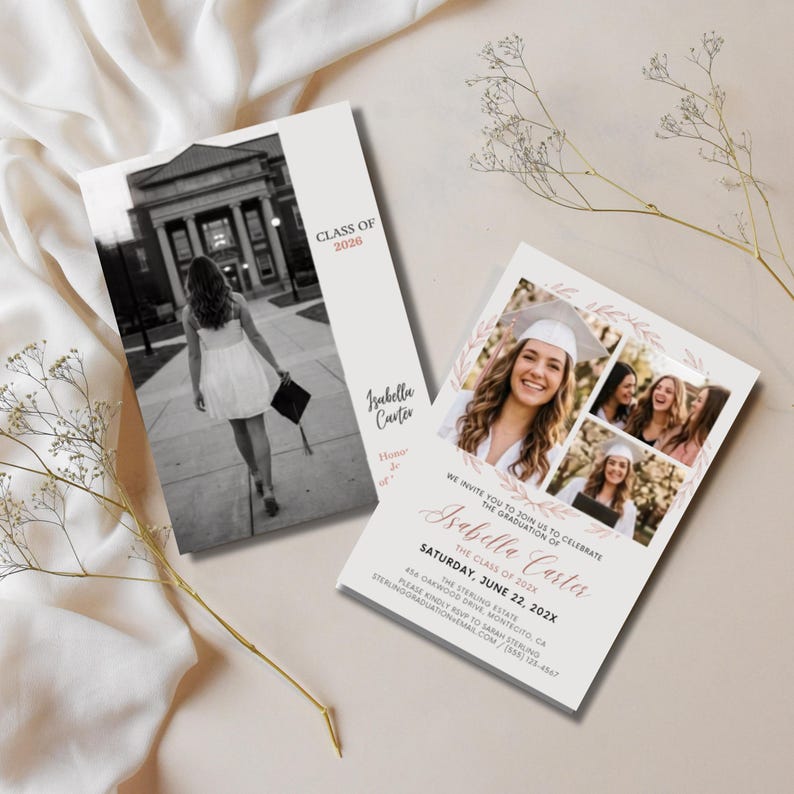 Graduation Invitation Template 2026, Class of 2026 Photo Grad Party ...