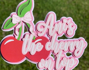 Cherry Cake topper, cherry on top, cherry on top cake topper, cake decor