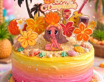 Karol G  cake topper, tropical,Tropicoqueta