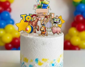 Toy cake topper, Toy Story cake topper, woody, buzz lightyear, Jesse cake decoration