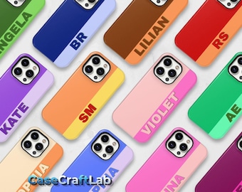 Customizable MagSafe Phone Case, Personalized Initials Monogram Color Case for iPhone 17 16 15 14 13 12 Pro Max, Samsung S25 S24 S23 Ultra