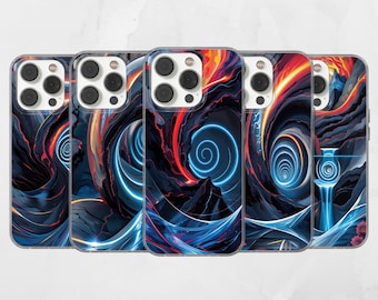 Neon Marble TPU Gel Phone Case, Customizable Design for iPhone and Samsung Devices