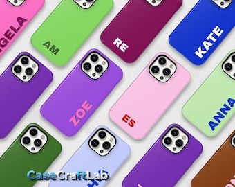 Customizable MagSafe Phone Case, Personalized Initials Monogram Color Case for iPhone 17 16 15 14 13 12 Pro Max, Samsung S25 S24 S23 Ultra