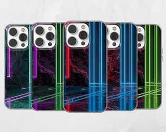 Neon Marble TPU Gel Phone Case, Customizable Design, iPhone Samsung Pixel Protection