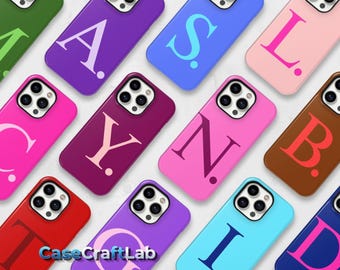 Customizable MagSafe Phone Case, Personalized Initials Monogram Color Case for iPhone 17 16 15 14 13 12 Pro Max, Samsung S25 S24 S23 Ultra