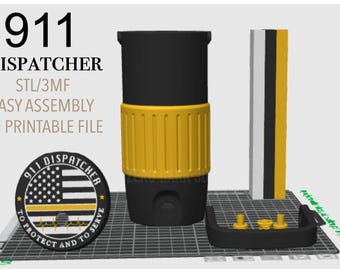 Operador del 911 / Archivo STL de enfriador de latas impreso en 3D / Soporte para latas delgadas de 12 oz /
