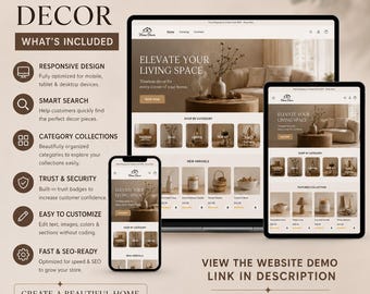 Editable Canva Website Templates | Home Decor, Nursery Store Design (Digital Download)