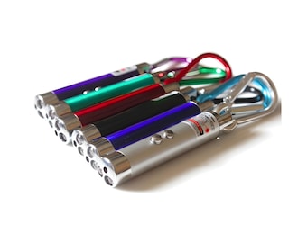 Personalised Cat Toy Laser Pointer with LED Torch, 3 in 1 Pet Interactive Toy for Cats & Dogs, Custom Engraved Pet Gift