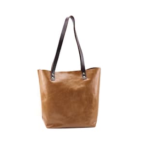 Leather tote bag,DARK TAN,full grain leather tote,Handmade leather tote, leather laptop, leather diaper bag