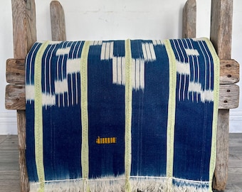 Vintage Ikat Baule African Fabric: Bohemian Mud Cloth for Sewing or home decor