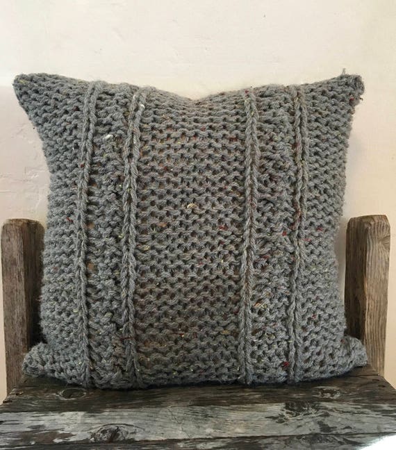 cable knit throw pillow