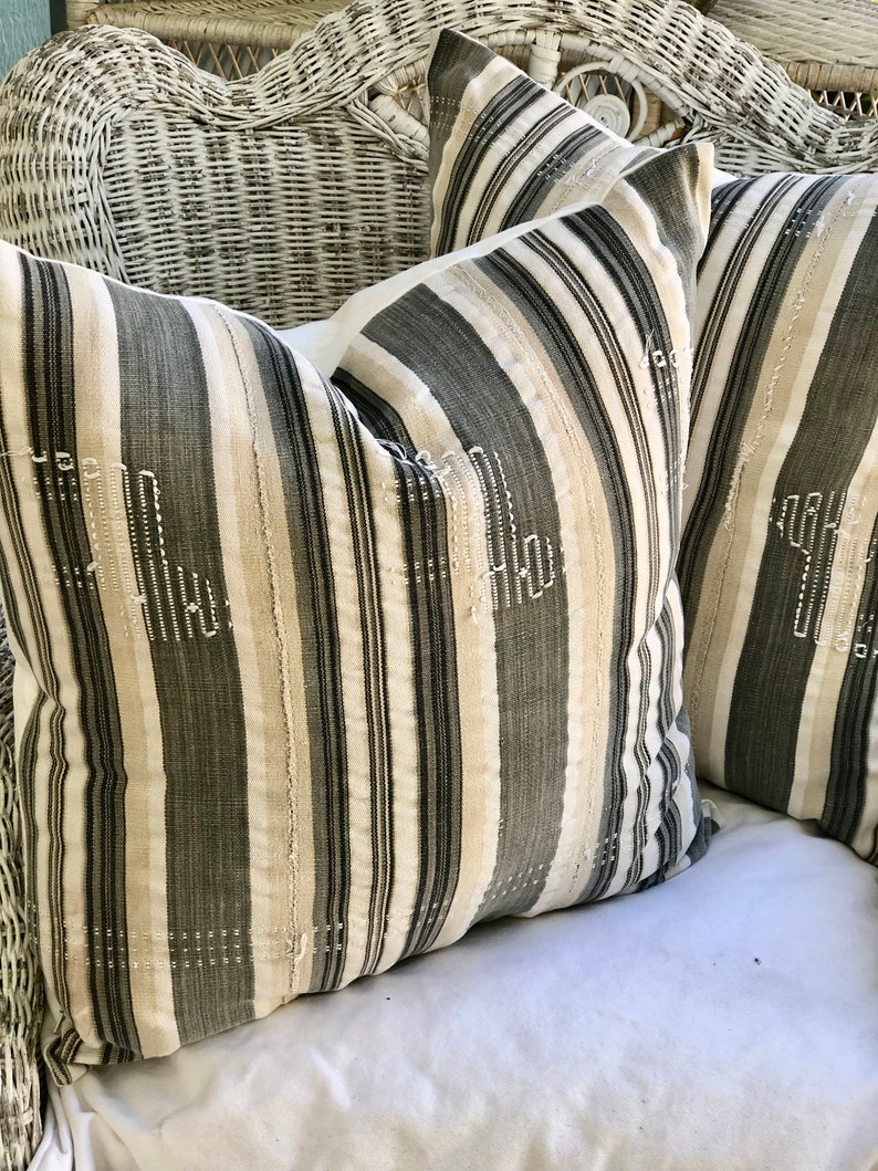 Striped Pillow African Fabric African Throw Pillow Interior Etsy