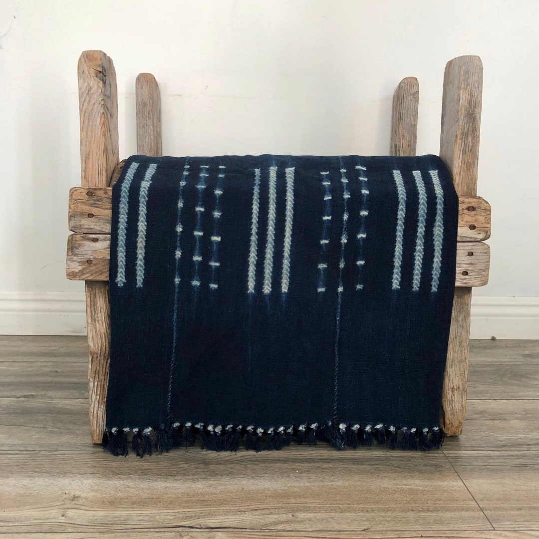 Indigo Fabric Indigo Textile Indigo Blanket Blue Home Etsy