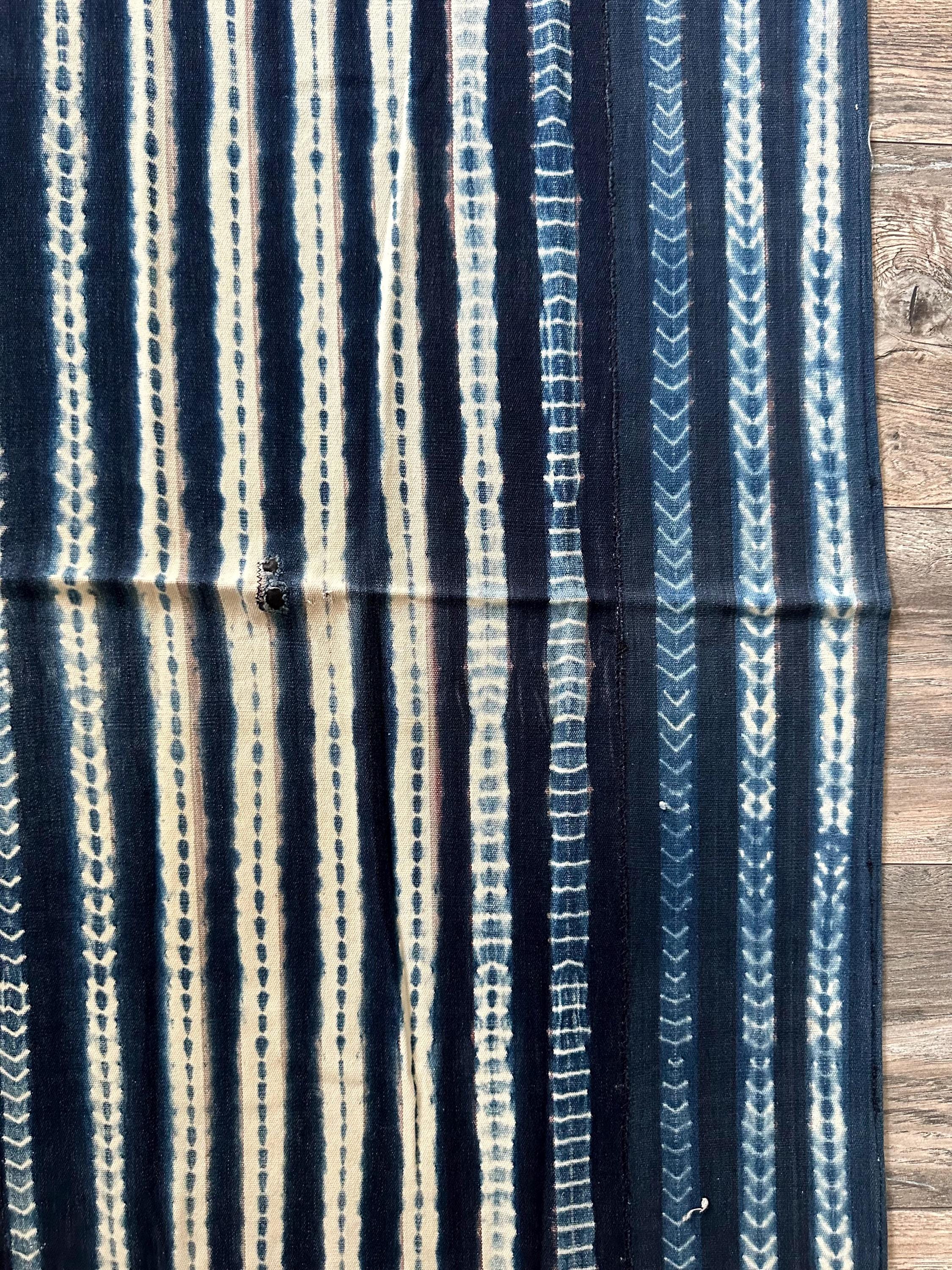 Rarest Cloth Shibori Print, Africa Vintage Textile, Home Blanket, Indigo Cloth ...