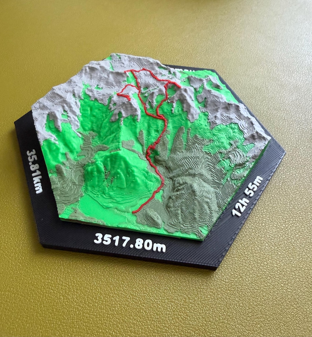 Personalized 3D Topographic Map From GPX File - Hiking Trail Marker ...