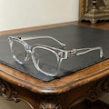 Designer Gothic Glasses clear and silver frames Gothic\/Punk\/Crosses\/Y2K Style  Gift for Her and Him