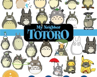 My Neighbor Totoro SVG Bundle | 28 Files – Totoro, Mei, Satsuki & Forest Spirits | PNG + Vector | Instant Download