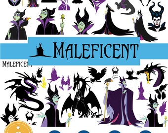 Maleficent SVG bundle , Villains PNG, Maleficent Clipart, Villains Clipart bundle, Villains printable decor, Maleficent Evil Queen