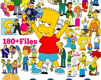 Simpsons 100 cliparts bundle: SVG cut files for Cricut / Silhouette (printable craft supply)
