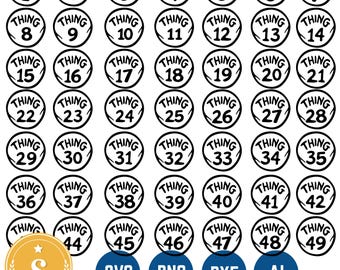 Thing 1 Thing 2 SVG PNG Bundle | Thing 1 to Thing 49 Svg Bundle | Dr Seuss Inspired Svg | Family Matching T-Shirt Designs | Things Clipart
