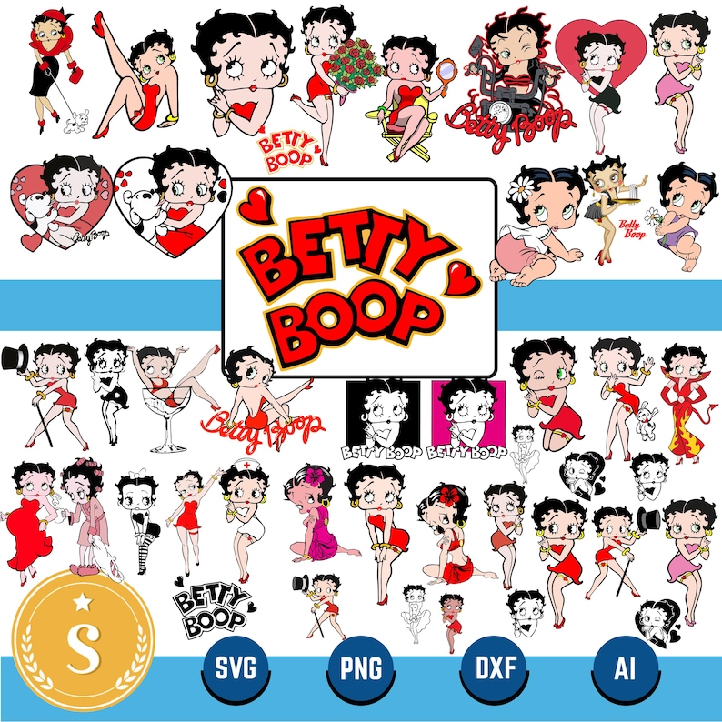 Boop Icon Betty Boop SVG Bundle, Betty Boop PNG, Betty Boop Svg Files for Cricut ...