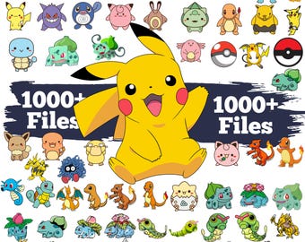 1000+ Mega Pokem SVG Bundle, Pikachu Svg, Png Eps Dxf Clipart, Cricut Vector Cut File