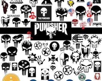 Punisher Skull Svg Bundle Punisher Tshirt Design Skull Svg Eps Png Ai Vector Skull Punisher Svg Files