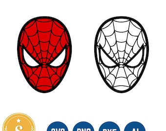 Spiderman #2 SVG, Spiderman Head SVG, Spiderman Mask SVG, Files For Cricut, Cut Files For Silhouette, Dxf, Png, Eps, Vector