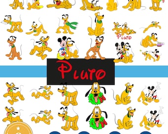 Pluto Dog SVG PNG Bundle | 52 Cute Poses | Digital Download | Cartoon Dog Clipart | Cricut & Sublimation Files