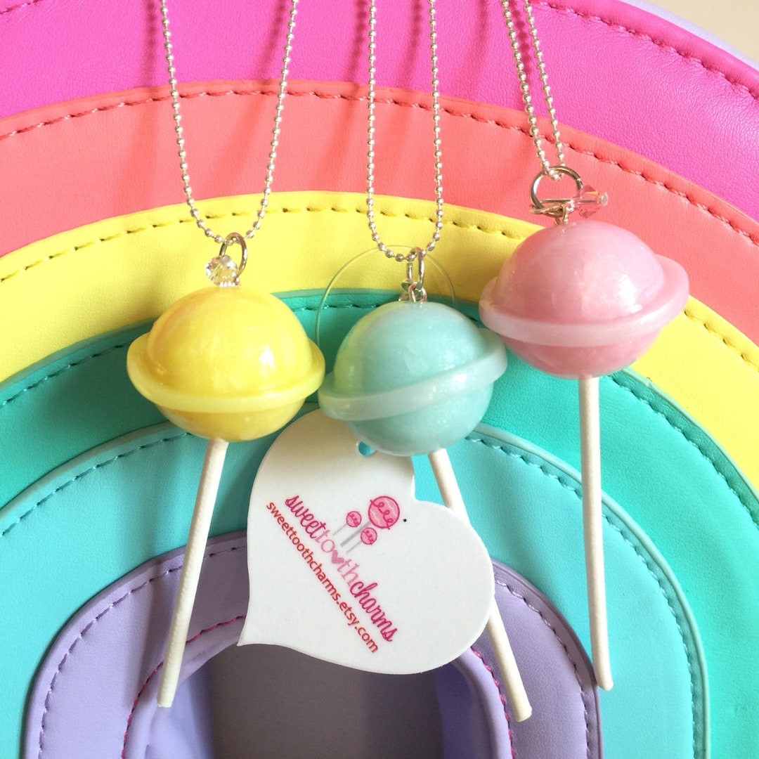 Rockcandy Colored Lollipop Necklace Etsy