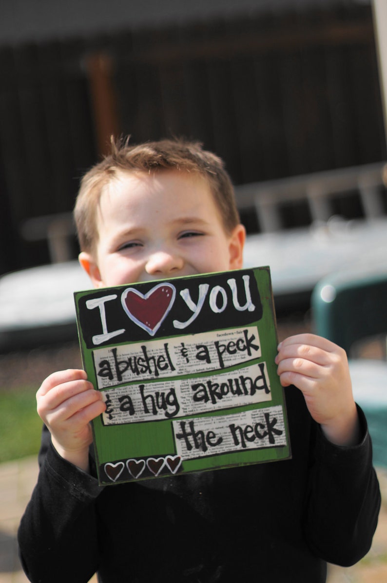 I love you a Bushel and a peck handmade mothers day wood card image 2