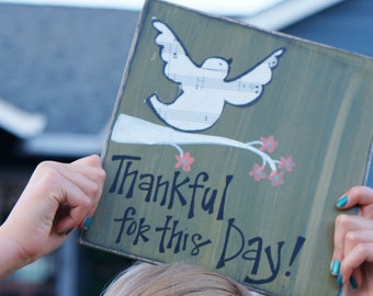 thankful for this day handmade card/sign