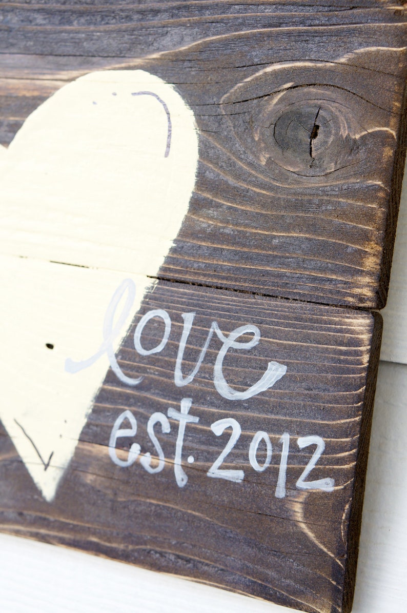 Wedding Gift Heart Reclaimed Wood Sign Etsy
