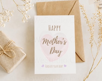 Tarjeta imprimible para el Día de la Madre / Mamá e Hijo / Elegante, divertida y conmovedora (Descarga instantánea)