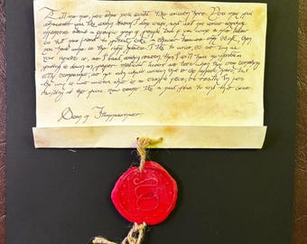 Personalized Handmade Medieval Letter- Secretary Hand- Informal
