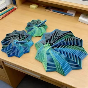3D-geprinte achthoekige fidgetspinner, optisch vortex-bureauspeelgoed, hulpmiddel voor stressvermindering