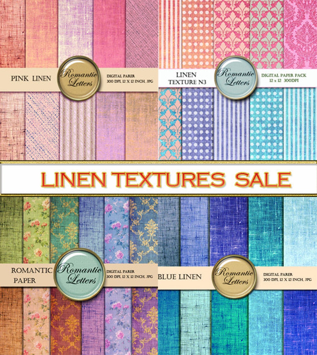 SALE Digital Scrapbook Paper Linen Texture Digital Scrapbook Paper Sale