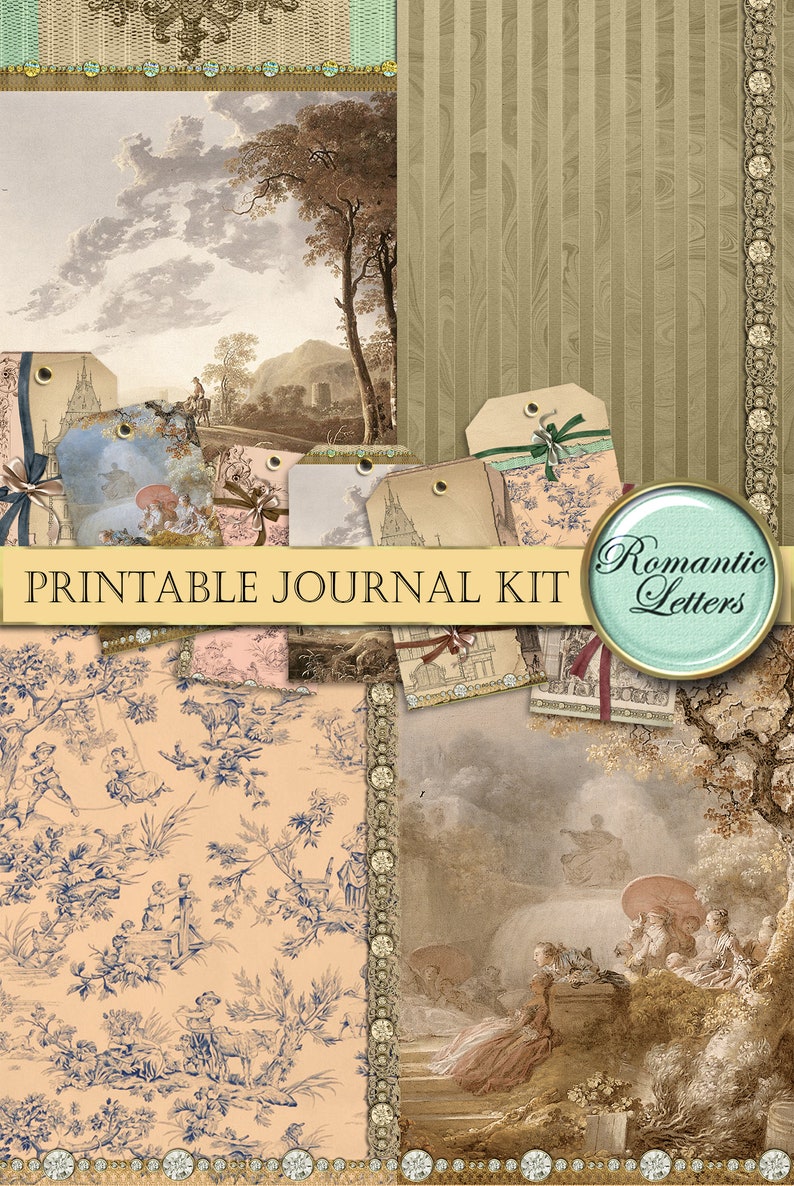 Printable Junk Journal Kit Digital Collage Sheet Printable Junk Journal ...