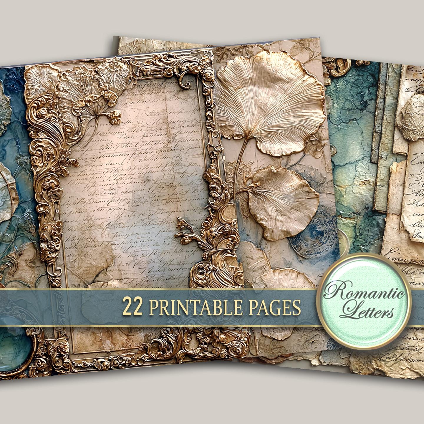 Digital Printable Vintage Scrapbook Paper Pack Junk Journal Pages ...