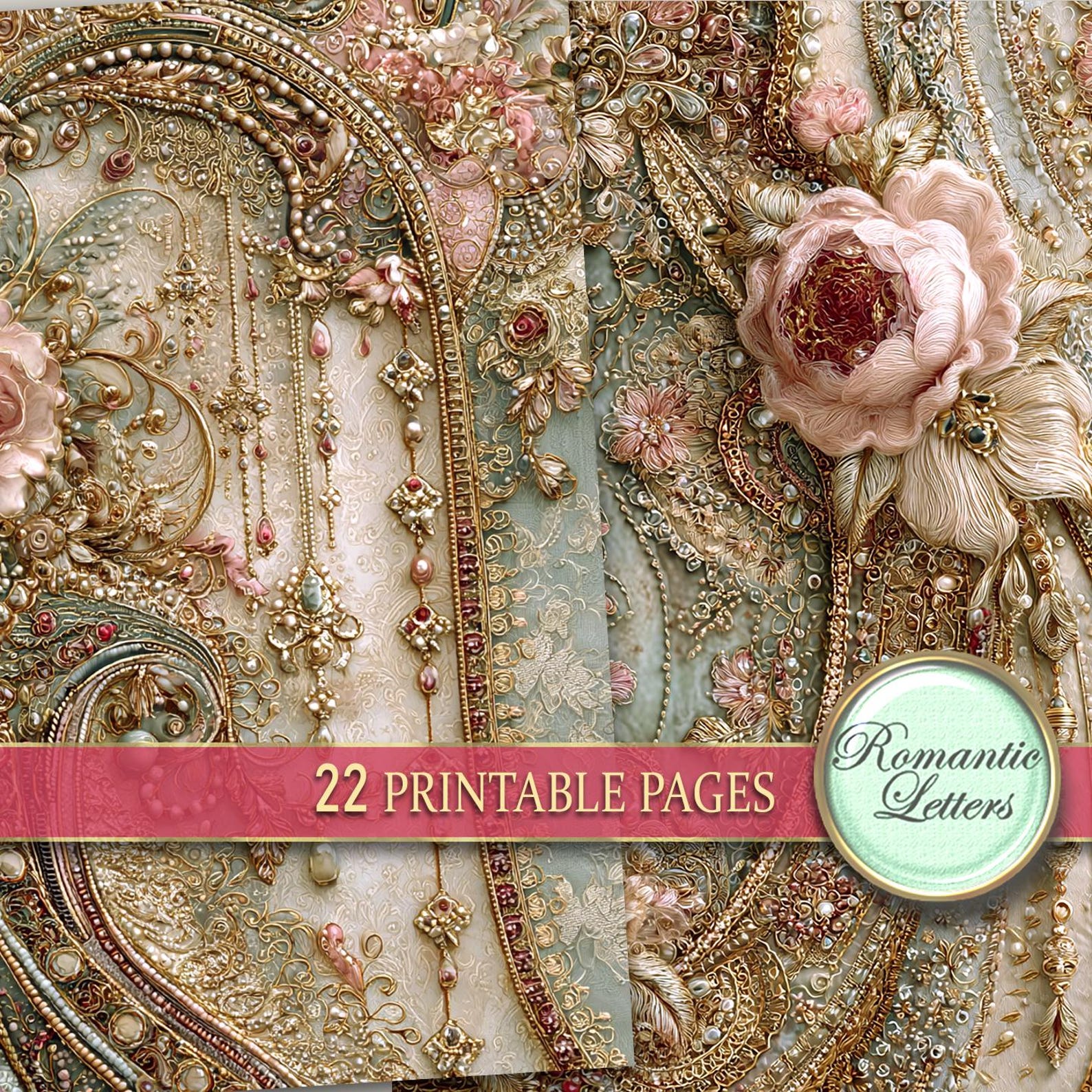 Digital Printable Scrapbook Paper Pack Shabby Chic Junk Journal Pages ...