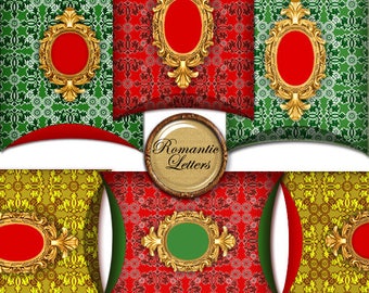 Christmas digital printable boxes Christmas gift wrapping box digital printable vintage Christmas pillow box red green Gift Packaging craft