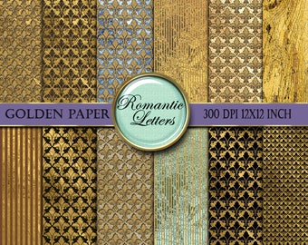 Digital paper gold digital scrapbook paper pack digital texture gold background paper digital gold foil paper digital background 12x12 paper