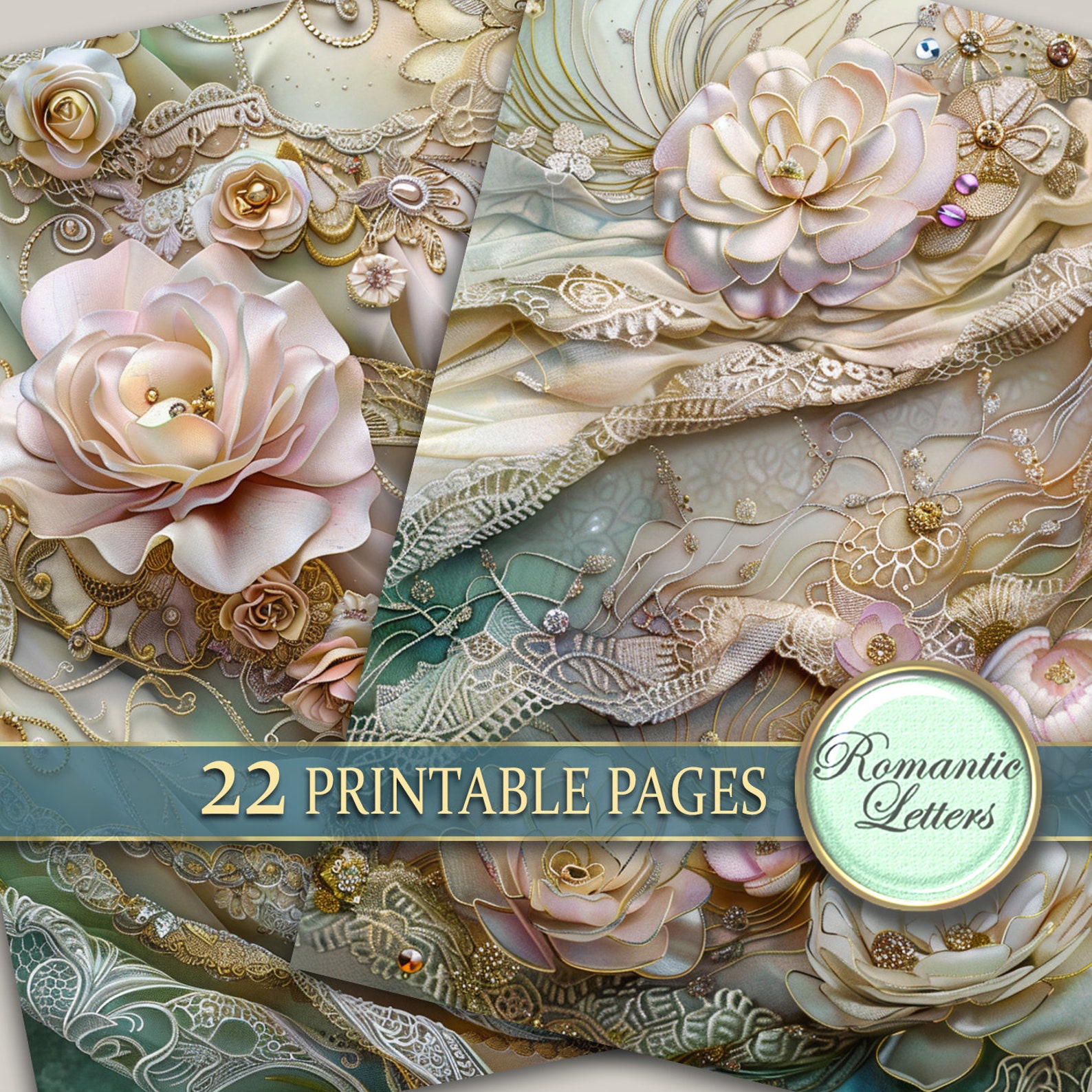 Printable Digital Junk Journal Pages Wedding Scrapbook Paper Pack ...