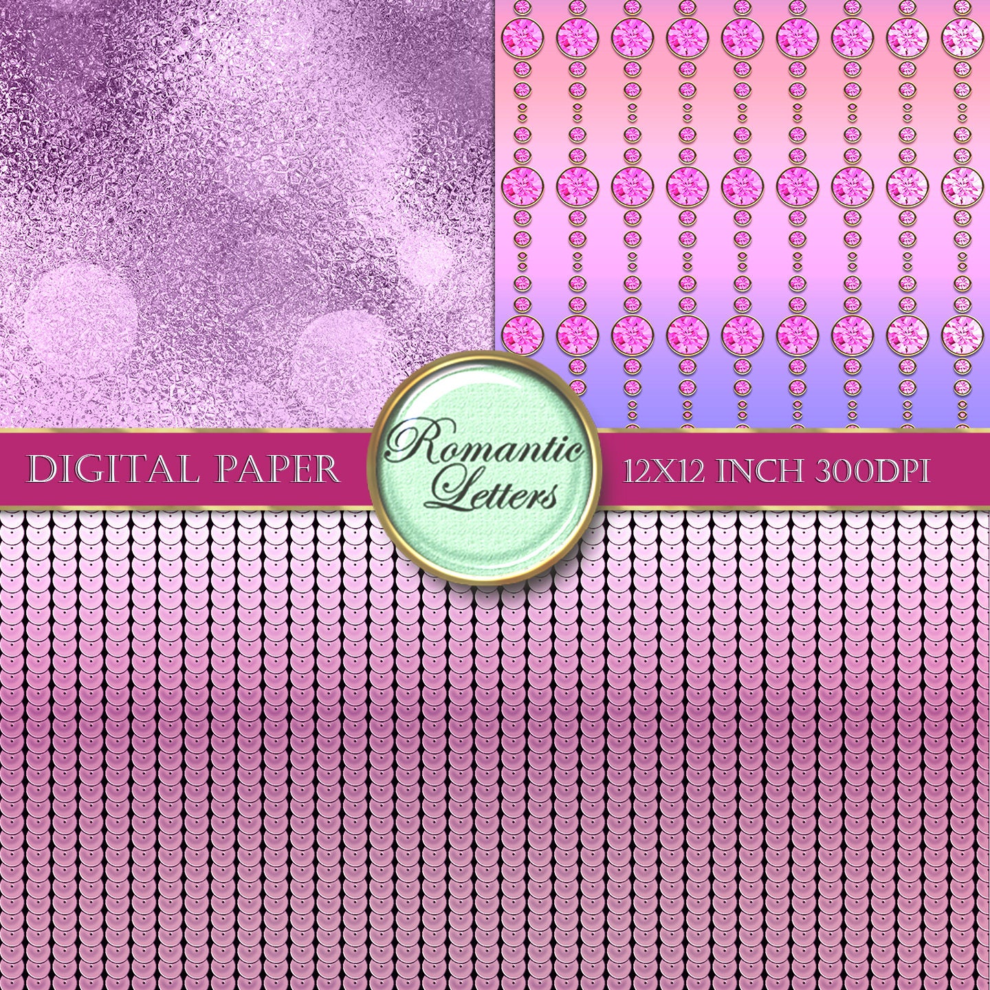Princess Party Digital Scrapbook Album Paper Pink Digital Background ...
