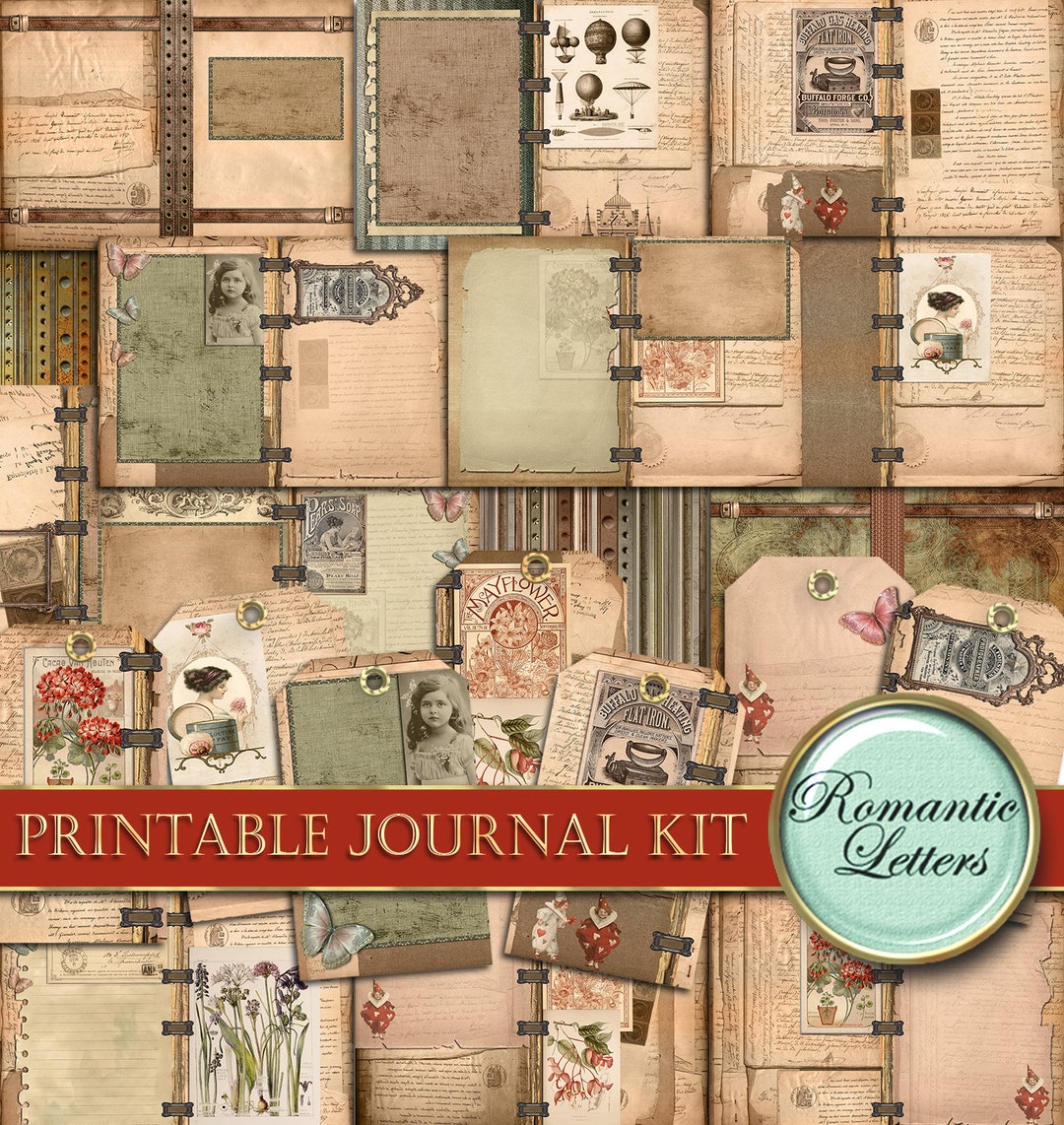 Printable Journal Kit Victorian Digital Scrapbooking Paper - Etsy
