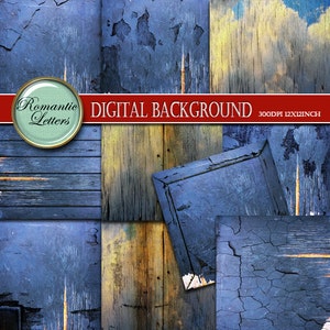 Digital Paper  background Grunge digital scrapbook paper pack distressed  wall backdrop texture photography backdrop  background blue